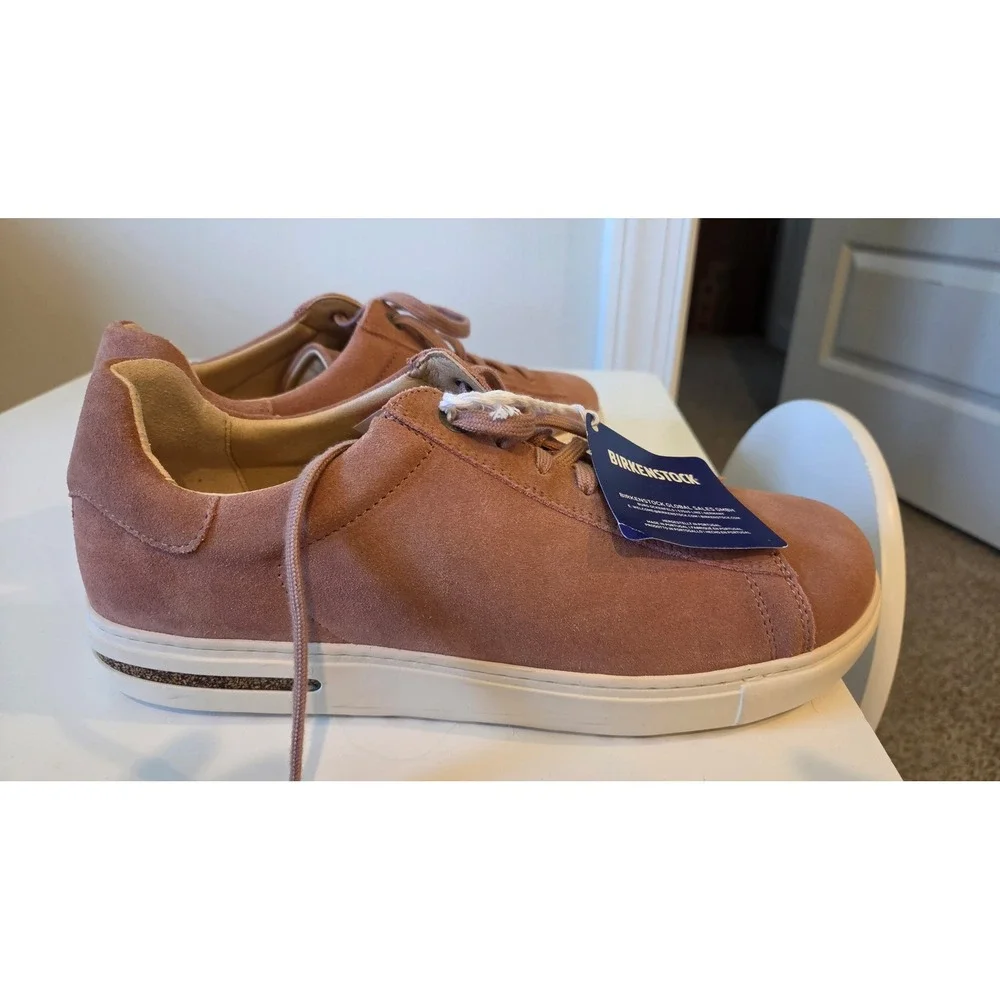 Birkenstock Bend Low Suede Sneakers Rose Pink Lace Up Shoes Womens 11 EU 42